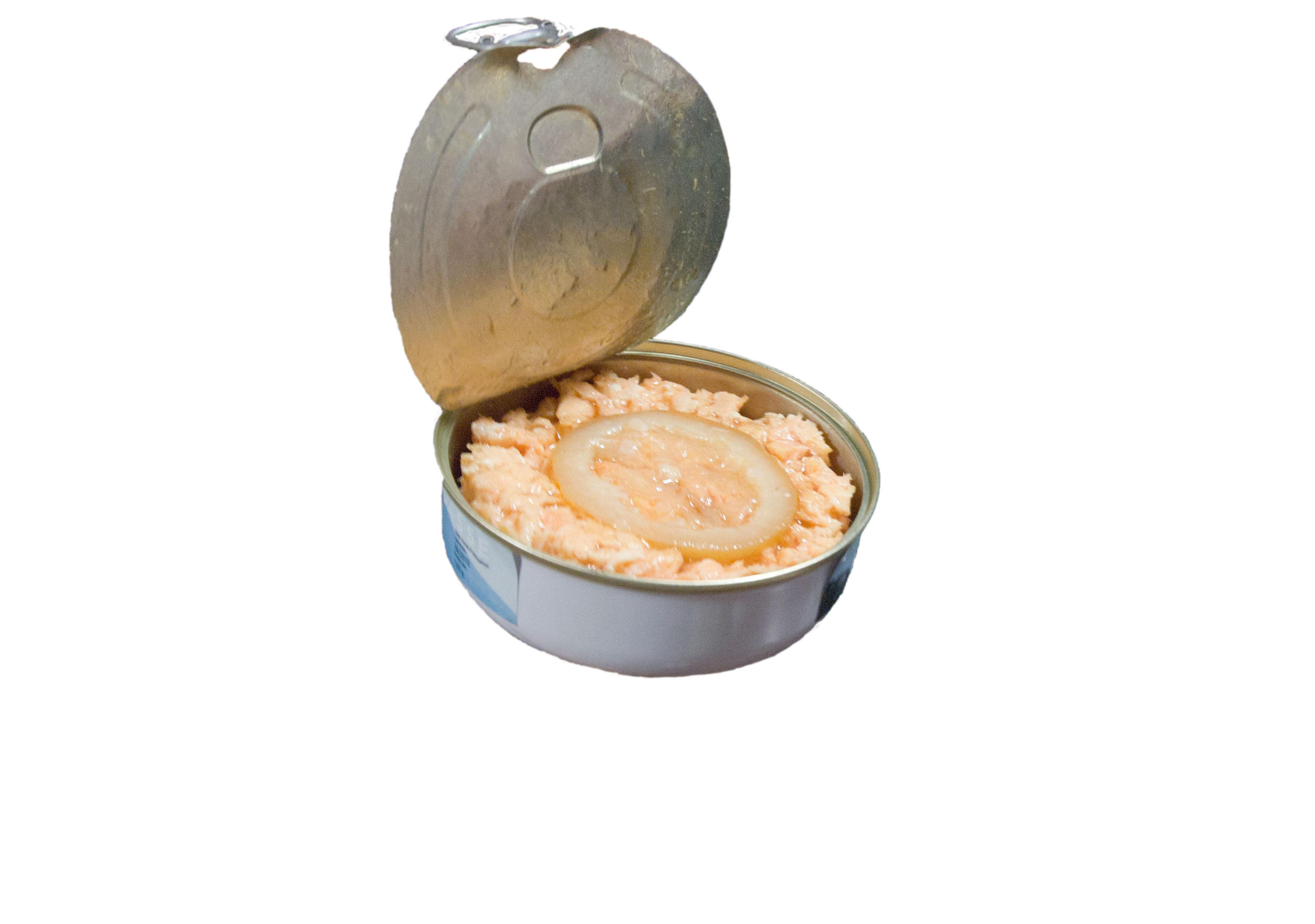 zwevend blik met eten