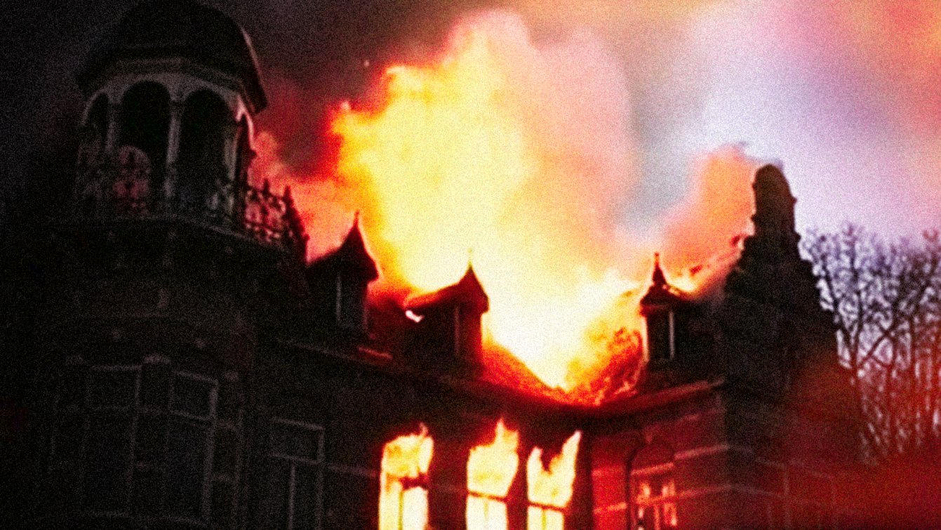 De brand in het landhuis