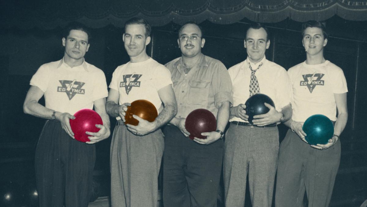Mannelijke leden van de bowling club